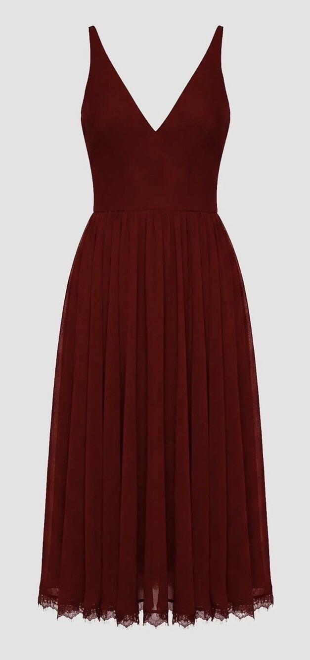 NWT Dress The Population XL Burgundy Chiffon Lace Midi Dress Wedding Guest